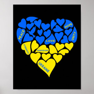 Affiche Colombe de la Paix Cœur Ukraine Espoir Amour Ukr J