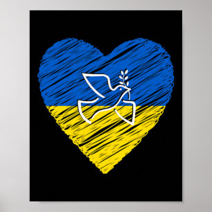 Affiche Colombe de la paix en Ukraine Amour Arrêter la gue