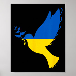 Affiche Colombe de la paix en Ukraine. Soutenez l'Ukraine.
