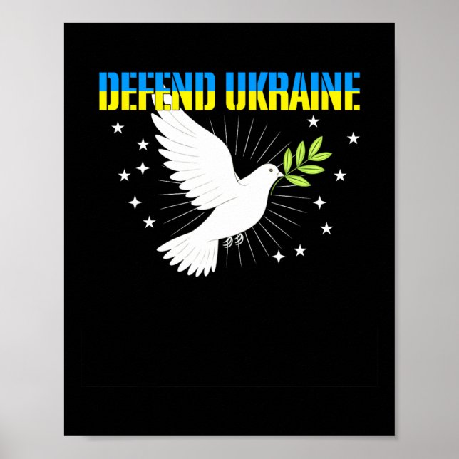 Affiche Colombe de la paix pour la défense de l'Ukraine  (Devant)