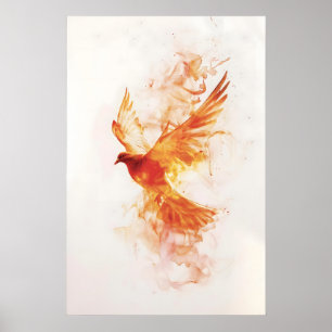 Affiche Colombe du Saint-Esprit Pentecôte Aquarelle Flamme