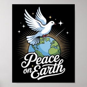 Affiche Colombe et globe de la foi de Noël Paix sur Terre