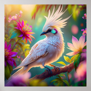 Affiche Colombe fantaisiste à plumage juvénile crêté