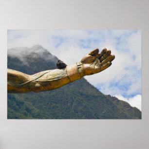 Affiche Colombe, Statue de Pachacuti Bras, Aguas Calientes