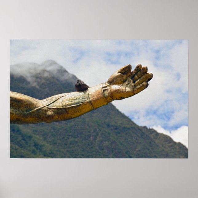 Affiche Colombe, Statue de Pachacuti Bras, Aguas Calientes (Devant)