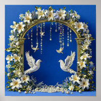 Colombes de mariage Ciel Romantique Oiseaux 💍🕊️☁