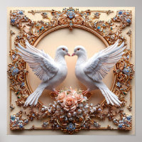Colombes de mariage Oiseaux blancs Paix