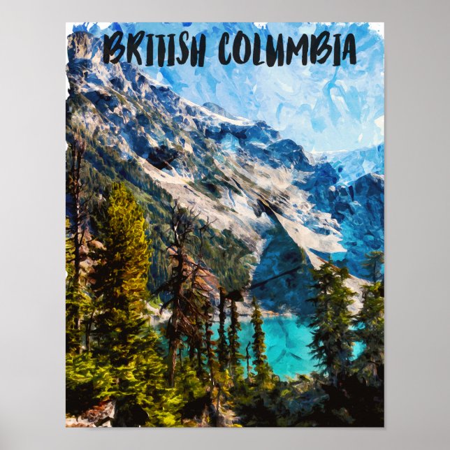 Affiche Colombie-Britannique Canada Mountain View (Devant)