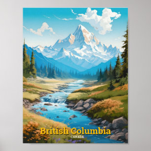Affiche Colombie-Britannique Canada Vintage voyage