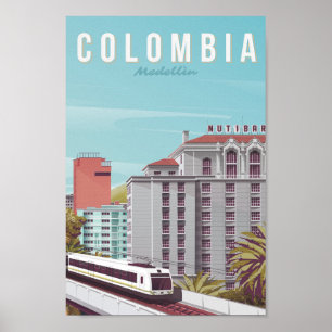 Affiche Colombie Lieu de voyage célèbre