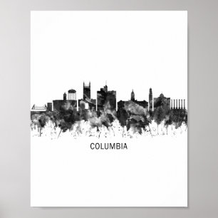 Affiche Colombie Missouri Skyline BW
