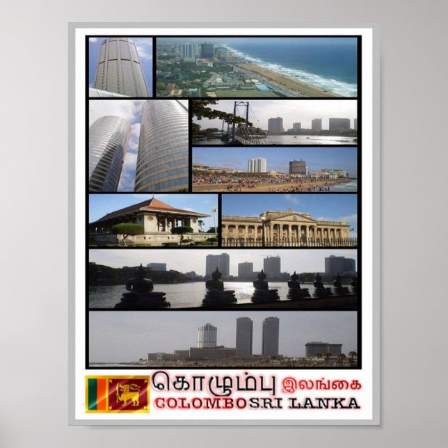 Affiche Colombo - Sri Lanka - Mosaic - (Devant)