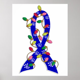 Affiche Colon Cancer Feux de Noël Ruban