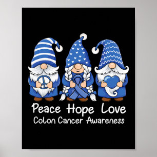 Affiche Colon Cancer Gnomes Support Avec Ruban Colorectal