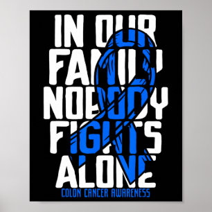 Affiche Colon Cancer Support Famille Bleu Colon Cancer