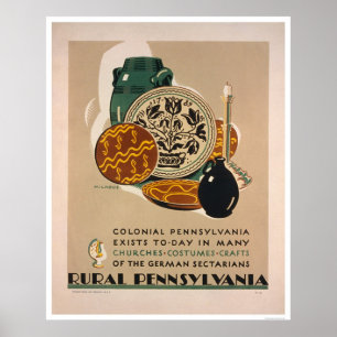 Affiche Colonial Pennsylvania 1940 WPA