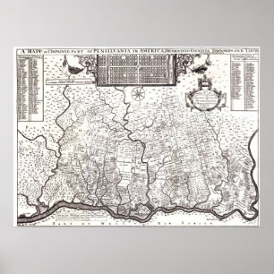 Affiche Colonie de Pennsylvanie 1687