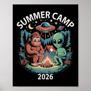 Affiche Colonie de vacances pour enfants 2026 Alien Bigfoo