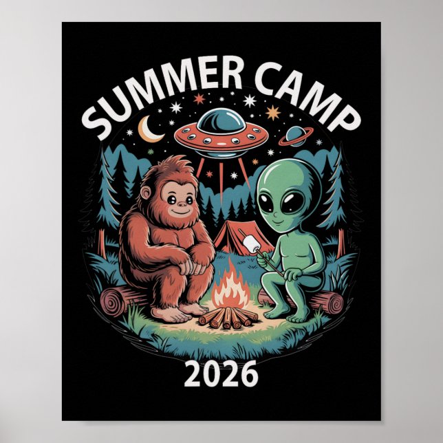 Affiche Colonie de vacances pour enfants 2026 Alien Bigfoo (Devant)