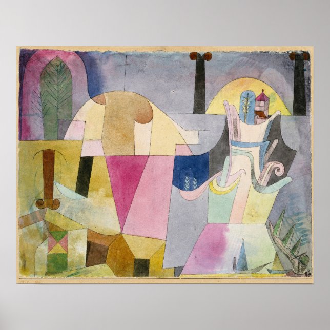 Affiche Colonnes noires dans un paysage | Paul Klee (Devant)