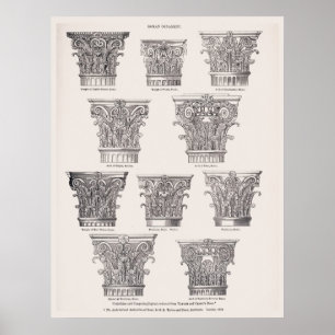 Affiche Colonnes romaines Style Corinthien Architecture