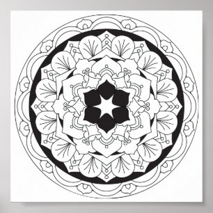 Affiche Color-Your-Own Floral Mandala 060517_4