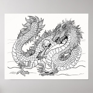 Affiche Color your own Pearl Dragon