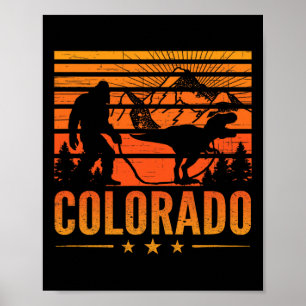 Affiche Colorado Bigfoot Montagne Dinosaure Bigfoot Campin