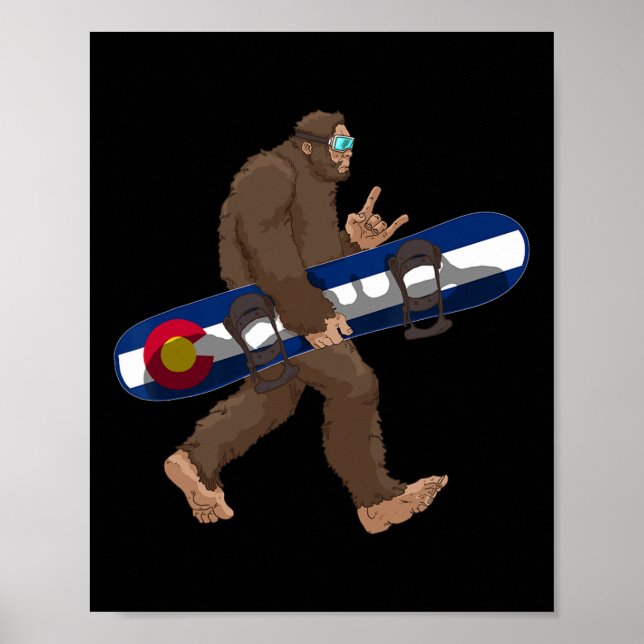 Affiche Colorado Drapeau Snowboard Bigfoot Pour Snowboard (Devant)