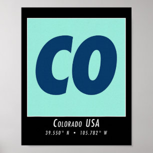 Affiche Colorado Hiking And Skiing Co Montagne Vintage Spo