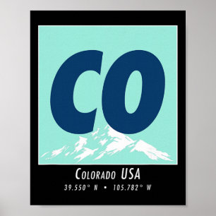 Affiche Colorado Hiking And Skiing Co Montagne Vintage Spo
