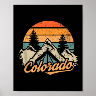 Affiche Colorado - Montagnes Rétro Vintage Nature Randonné