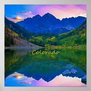 Affiche Colorado Montagnes Rocheuses et le lac