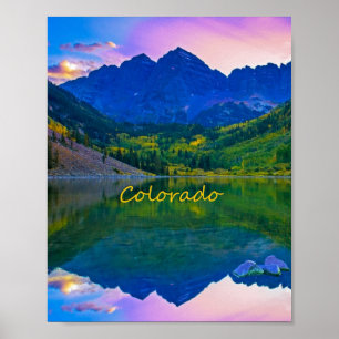 Affiche Colorado Montagnes Rocheuses et le lac