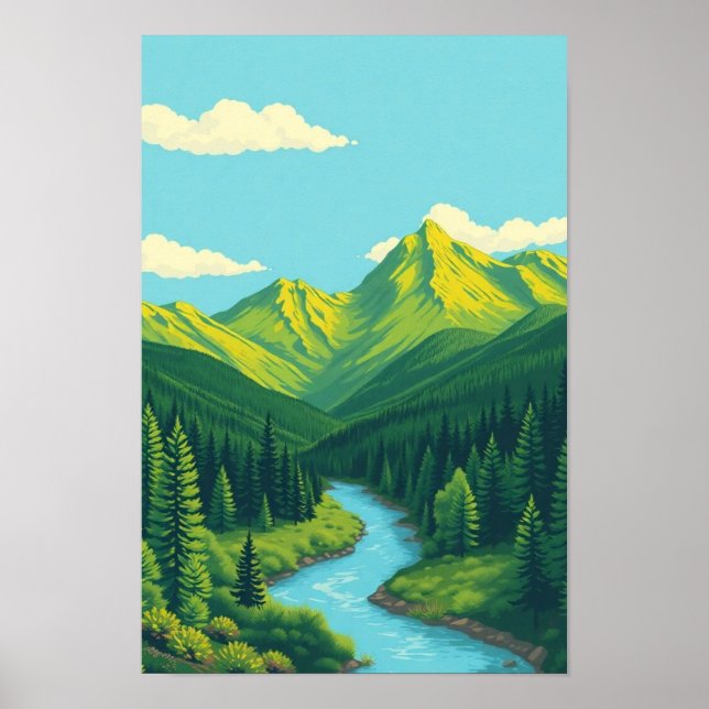 Affiche Colorado Mountain Landscape wall art (Devant)