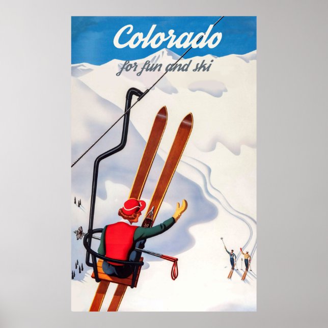 Affiche Colorado pour plaisir et ski (Devant)
