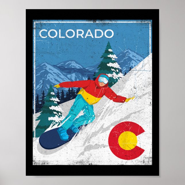 Affiche Colorado - Snowboard hiver Snowboard Snowboa (Devant)