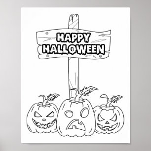 Affiche Coloration Et Peinture Halloween