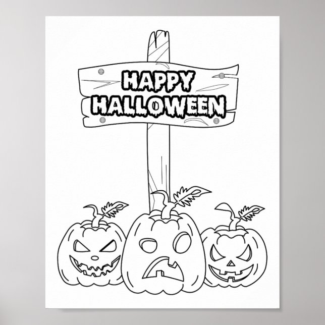 Affiche Coloration Et Peinture Halloween (Devant)