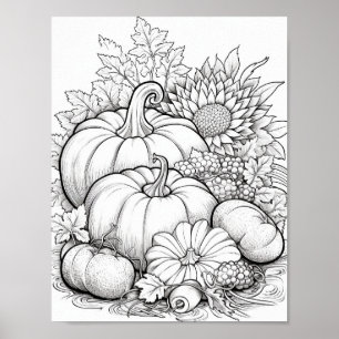 Affiche Coloration pour adultes automne/automne