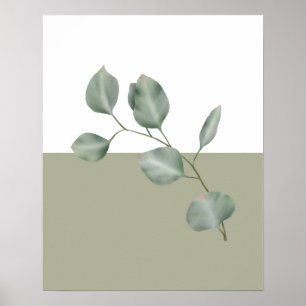 Affiche Colorblock Eucalyptus moderne