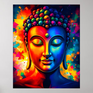 Affiche Coloré Abstrait contemporain Bouddha Art