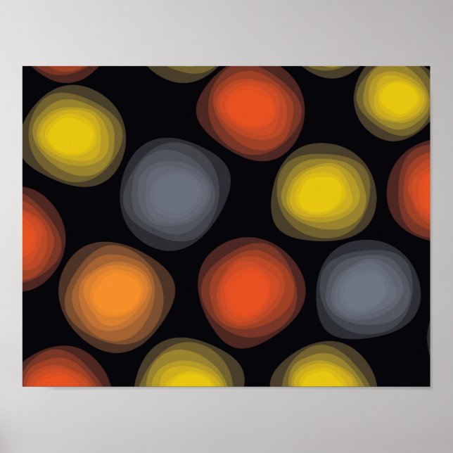 Affiche Coloré, cool, moderne, tendance abstraction fleur (Devant)
