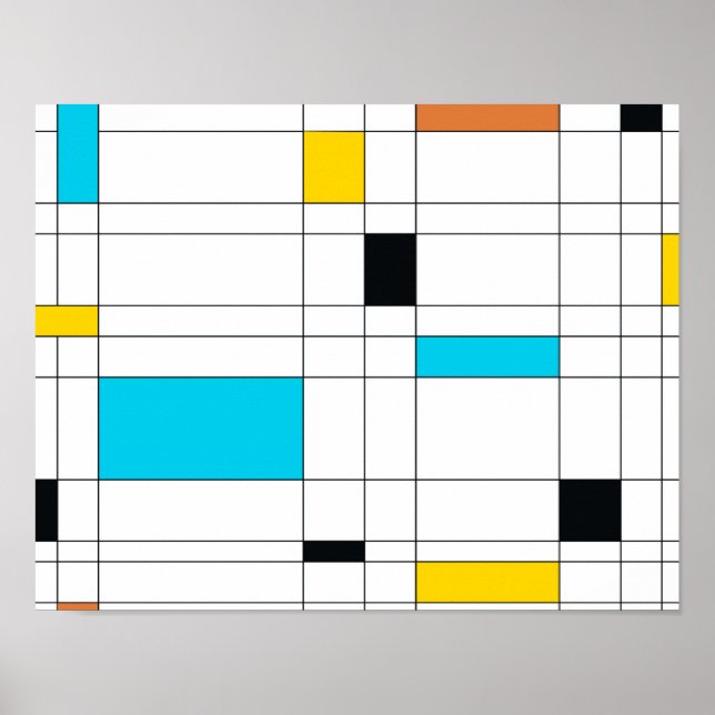 Affiche Coloré, cool, tendance, art d'illustration moderne (Devant)