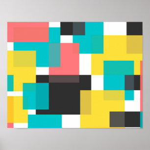 Affiche Coloré, cool, tendance, art géométrique urbain