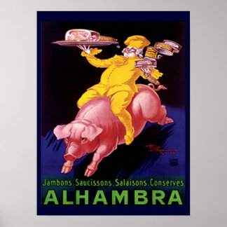 AFFICHE COLORÉ COUPES VINTAGES FROIDES RESTAURANT RM POSTE