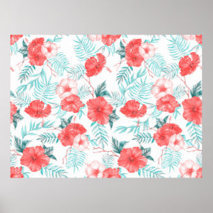 Affiche Coloré dessiné à la main motif tropical avec h bri