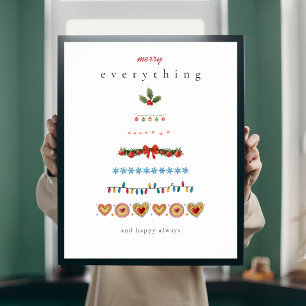 Affiche Coloré Fête moderne Arbre de Noël