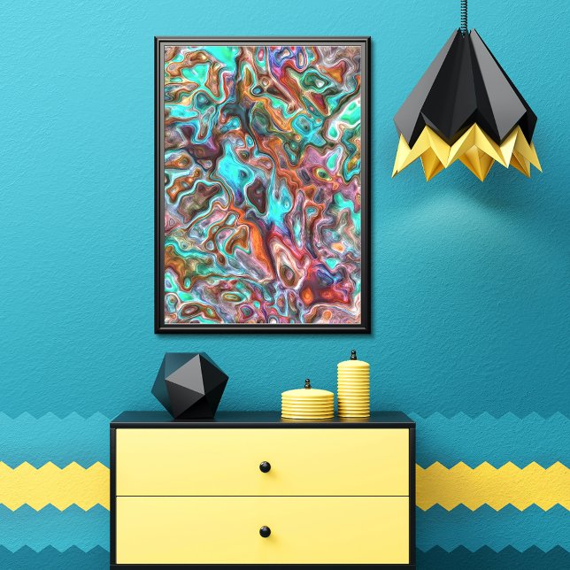 Affiche Coloré Funky Faux Faux Blur 3D Waves Art Motif (Créateur téléchargé)