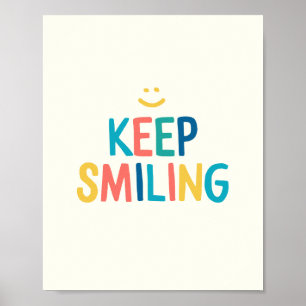 Affiche Coloré Garder Sourire Citation Motivationnelle